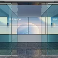 Sleek Modern Office Reception Counter In Bright Minimalist Corporate Lobby With Custom Brand Wall