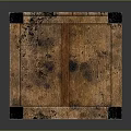 Vintage Wooden Box With Black Metal Corners And Rustic Texture For Home Use