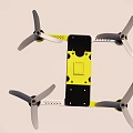 Yellow Black Quadcopter Drone With Four Propellers And Compact Body Structure 3d model