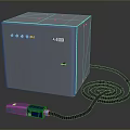 Silver LEFAN Electrical Device With Display Screen Buttons Coiled Cable And Blue Connector