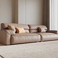 Modern Leather Multiplayer Sofa In-line Sofa 3d model