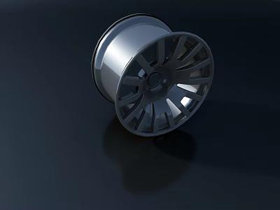 Car Wheel With Modern Silver Design And Metallic Finish Details 3d model