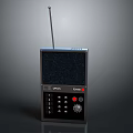 Black Classic Radio with Telescopic Antenna Display Screen Control Buttons and FM AM Reception