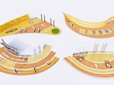 Sports Equipment Layout Design With Warm Up Area And Training Zones 3d model