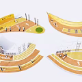 Sports Equipment Layout Design With Warm Up Area And Training Zones