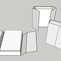 White Open and Closed Book Magazines Boxes for Storage and Packaging 3d model