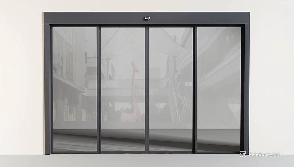 Modern Sliding Glass Doors With Black Frame And Transparent Panels For Contemporary Spaces 3d model 