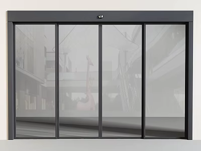 Modern Sliding Glass Doors With Black Frame And Transparent Panels For Contemporary Spaces 3d model