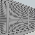 Modern Black Metal Gate Design With Geometric Pattern And Sturdy Frame 3d model