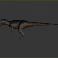 Realistic Dinosaur 3D Model With Standing Pose Blue Gray Skin And Open Mouth