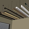 Sleek Linear Pendant Lights With Various Colors Hanging On Ceiling For Modern Interior Design