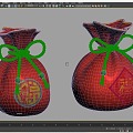 Cartoon New Year Bags Hemp Rope Knot Spring Festival Bow Tips Wallet Red Envelope Sachet Small Cloth Bag Sachet Chinese Style New Year Red Bag 3d model