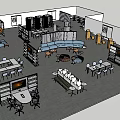 Modern Public Office Space With Multiple Seating Areas Sofa Tables Partitions And Green Plants