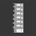 Tall And Short Modern Concrete Building Models With Balconies And Windows