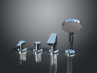 Shiny Metal Hardware Tools With Different Sizes Plumbing Components And Polished Finish 3d model