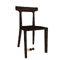 Dark Wooden Leisure Chair with Simple Modern Design and Straight Back for Home Living Room