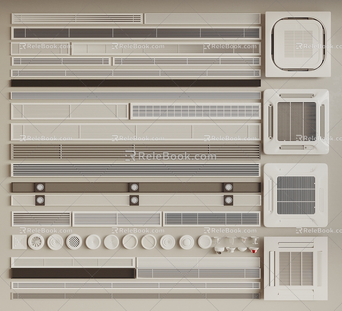 Ceiling type central air conditioning air conditioning outlet 3d model