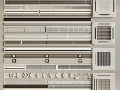 Various Air Conditioner Air Vents Designs For Home Decoration And Ventilation 3d model
