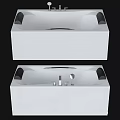 Modern White Freestanding Bathtub With Chrome Faucet And Smooth Edges