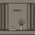 Poliform Folding Glass Doors Interior Design With Potted Plant And Books