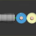 Precision Hardware Tools With Blue Gold Gears And Helical Metal Components 3d model