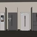 Modern Gray and White Refrigerators With Side by Side French Door Designs and Water Dispensers