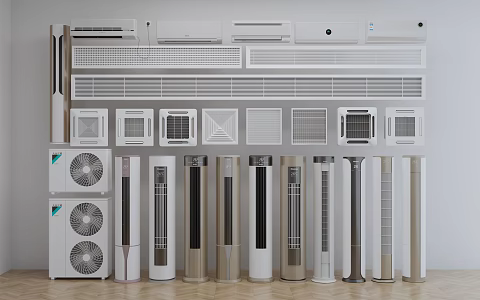 Modern Air Conditioning Air Conditioning Combination Vertical Air Conditioning Wall Hanging Air Conditioning Central Air Conditioning 3d model