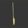 Elegant Gold Necklace With Round Pendant Green Gemstone And Decorative Pattern