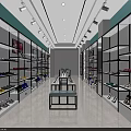 Shoe Store Interior With Organized Shelves Displayed Shoes Central Display Table Bright Lighting
