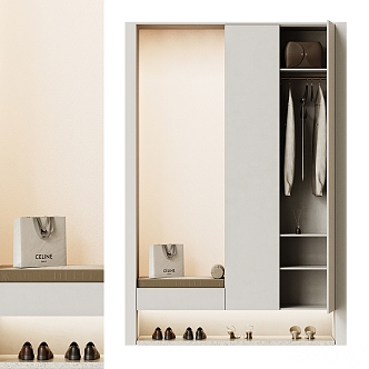 Modern Entrance Shoe Cabinet 3d model