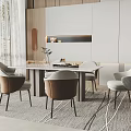 Modern Dining Table and Chair Combination Dining Table and Chair 3d model