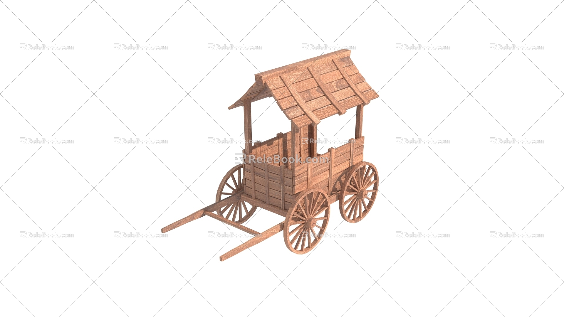 Shelf cart trolley car board car 3d model