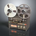 Vintage Projection Monitoring Equipment With Reels Control Knobs And Display Panel