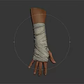 Human Hand And Wrist Wrapped In White Bandage For Medical Care Treatment