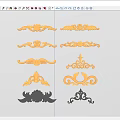 Ornate Gold And Silver Decorative Carvings With Intricate Patterns And Classic Design Elements 3d model