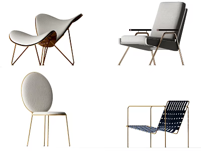 Stylish Accent Chairs With Various Modern Designs For Home Living Room Decor 3d model