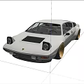 White Sports Car With Gold Wheels Black Hood Sleek Design In Industrial Indoor Space