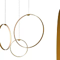 Modern Circular Gold Chandeliers in Various Sizes for Minimalist Interior Design
