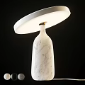 Modern Clear Glass Table Lamp With White Circular Lampshade And Minimalist Design