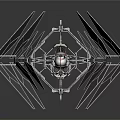 Mechanical Tower Structure With Multiple Orange Blades And Metal Support Frame