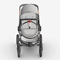 Gray Baby Stroller With Canopy Black Frame And Modern Design Features 3d model