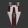 Sleek White And Dark Red Spaceship Featuring Transparent Cockpit And Twin Wings