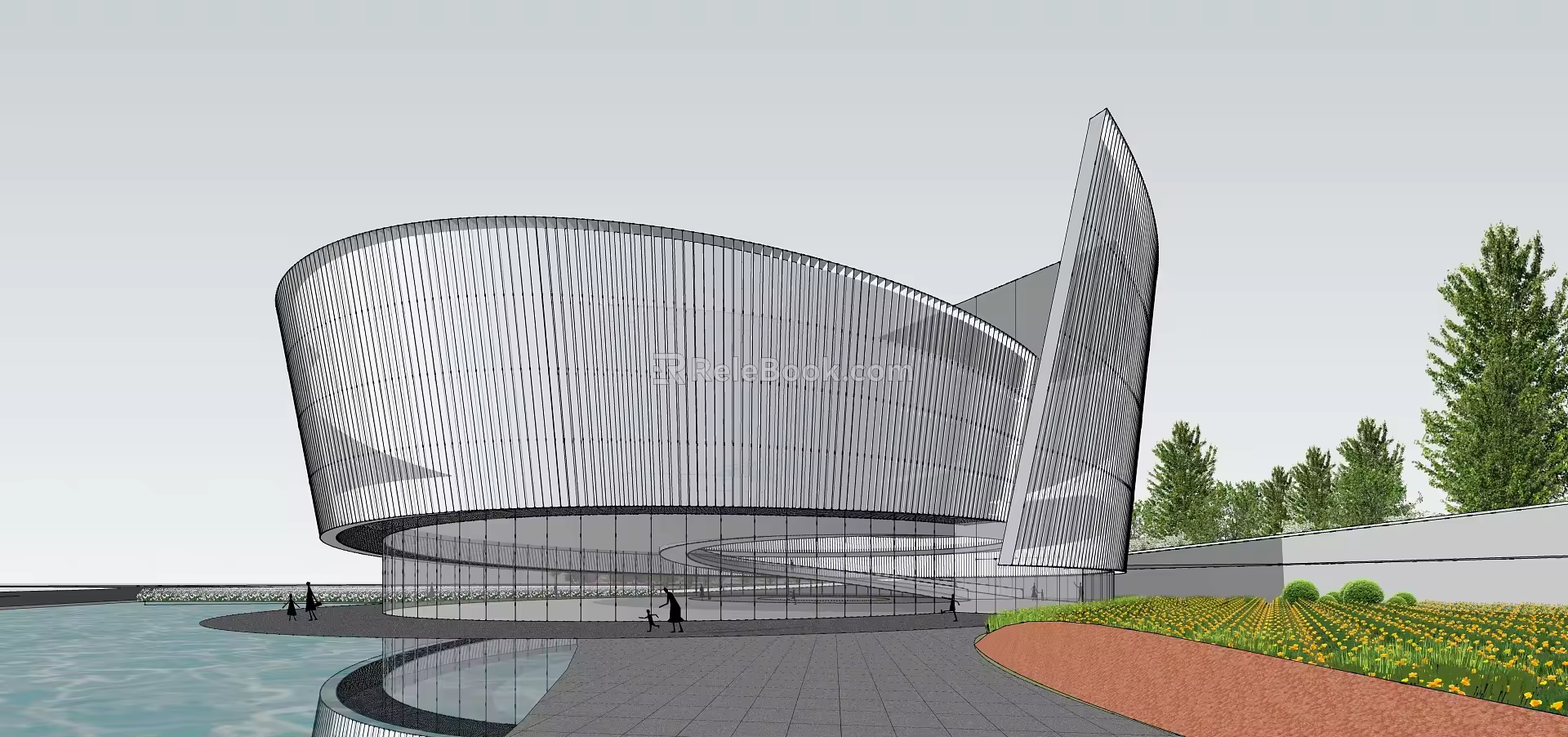 Modern Architecture Exhibition Area 3d model