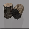 Natural Wooden Flush Door With Bark Texture Annual Rings And Cracks