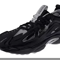 Black and White Lace Up Streamlined Sneakers With Thick Sole And Sporty Design