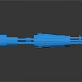 Two Blue Transparent Electronic Connectors With Shiny Surface On Dark Background