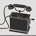 Vintage Rotary Telephone With Classic Black Body And Curved Handset Design