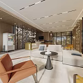 Modern Hotel Lobby Interior With Marble Floor Large Windows Reception Desk And Seating Area