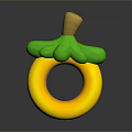 Yellow Green Decorative Clothing Accessory Ring With Leaf And Stem Design