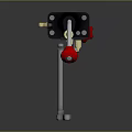 Mechanical Industrial Device With Red Knobs Black Body Metal Structure And Adjustable Lever